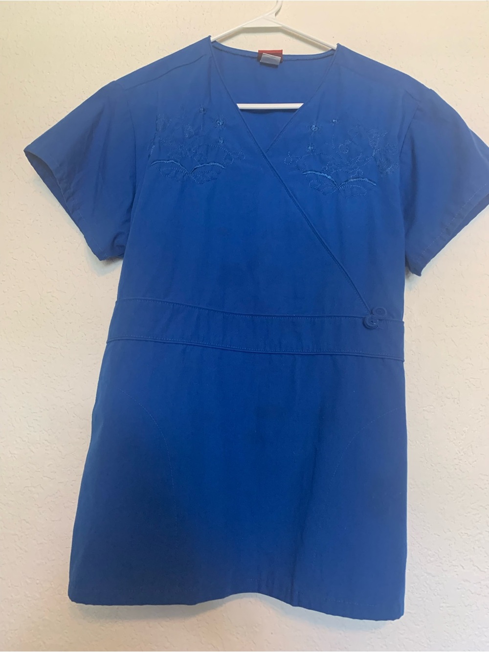 Women’s Blue Embroidered Wrap Tunic Top